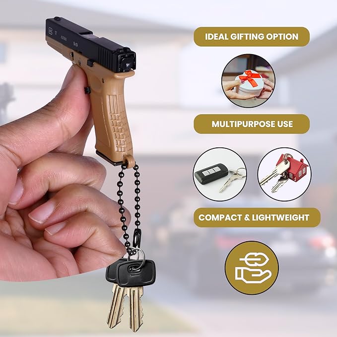 Mini metal pistol keychain – Tailored Paw