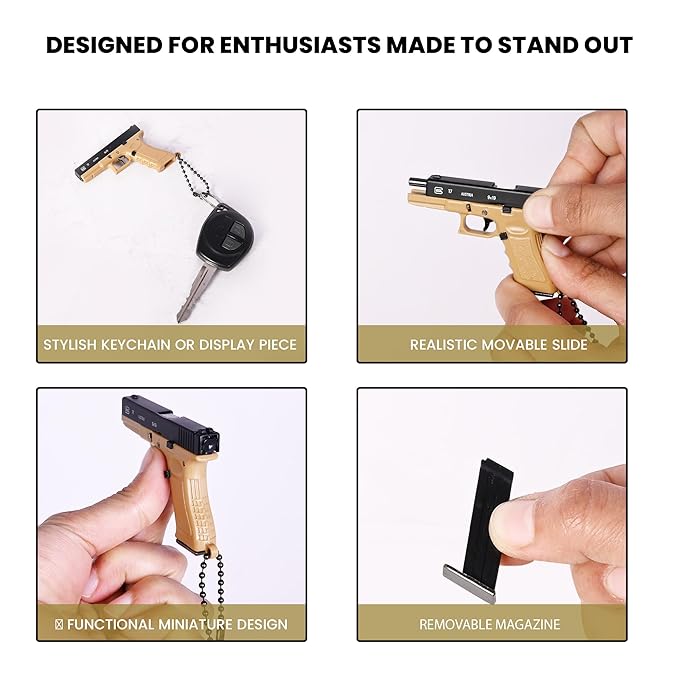 Mini metal pistol keychain – Tailored Paw