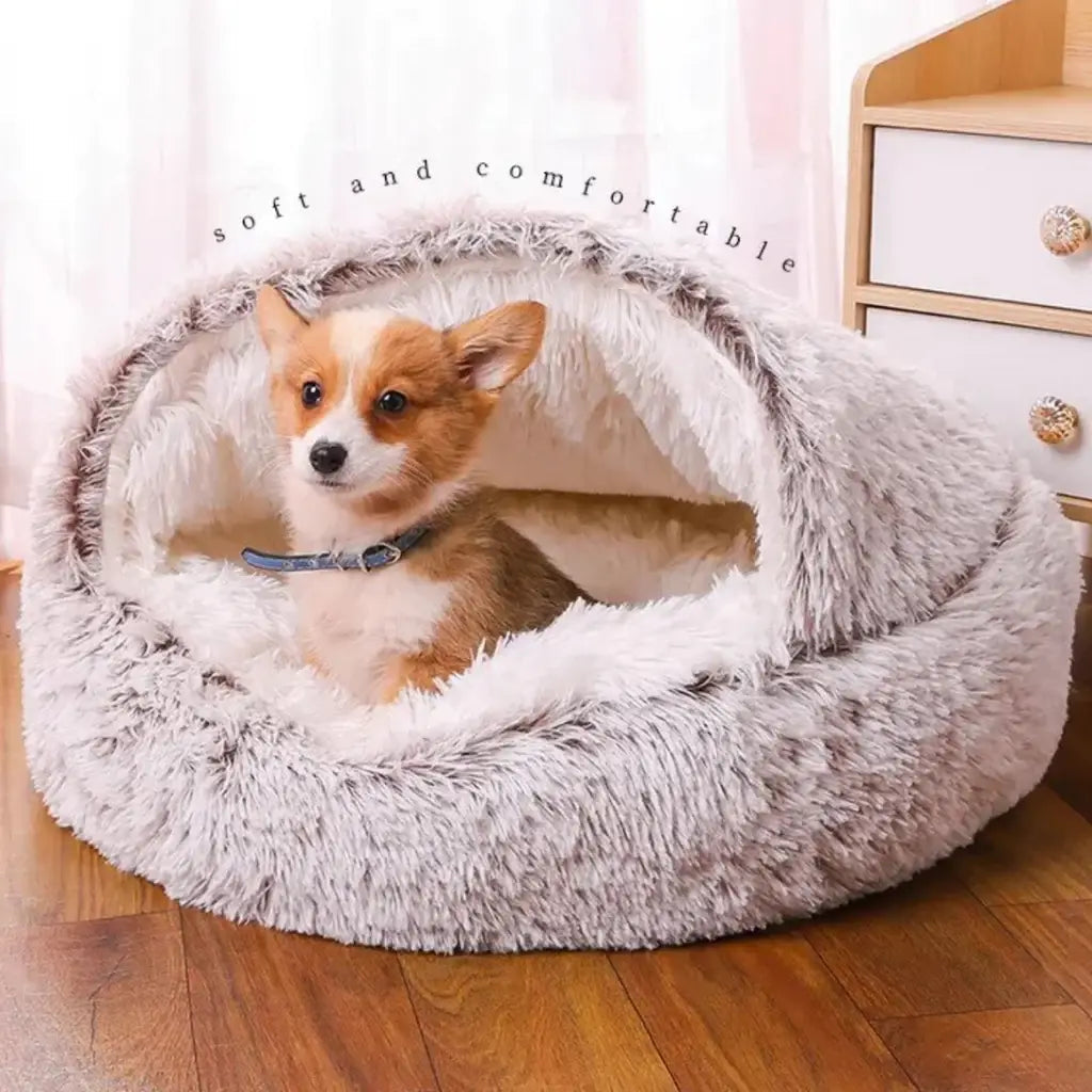 Fluffy Cozycave Dog Bed