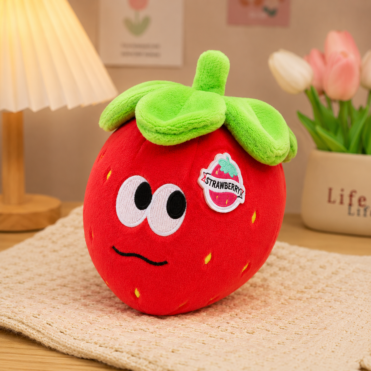 Red Strawberry Plush Toy – Tailored Paw